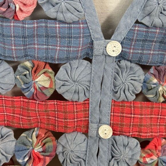 Vintage Koret patchwork Pinwheel T-Shirt Vest Large - Picture 5 of 6